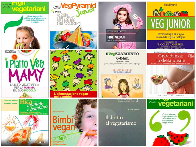 Alcune pubblicazioni disponibili oggi sul tema dell'alimentazione vegan nei bimbi 