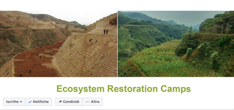 La copertina del gruppo Facebook è l’immagine dell’altipiano del Loess prima e dopo le attività di restauro ecologico