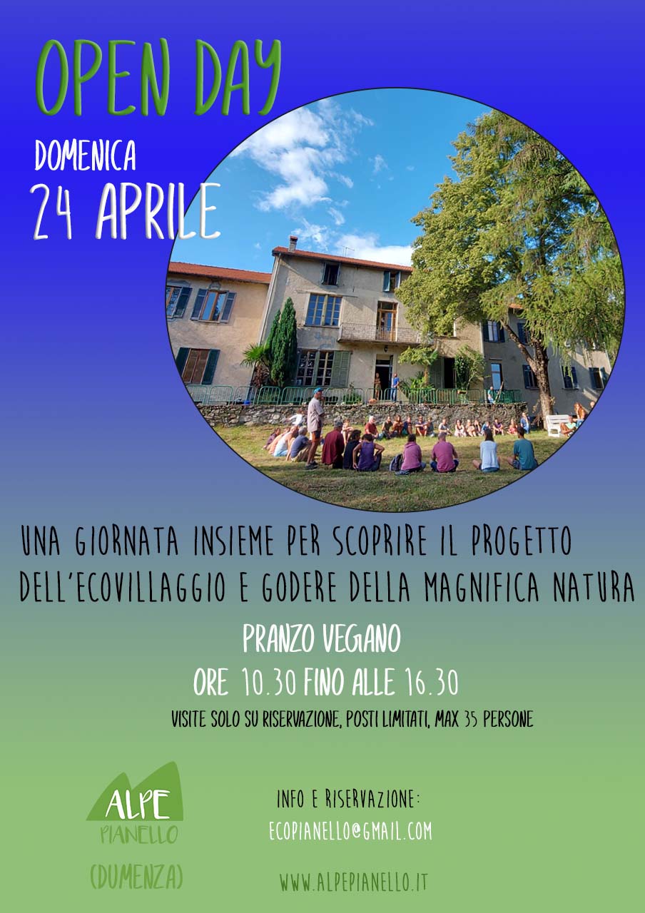 Open day – Giornata aperta del progetto ecovillaggio Alpe Pianello