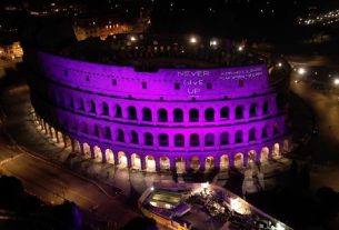 NEVER GIVE UP illumina il Colosseo per sensibilizzare sui disturbi alimentari