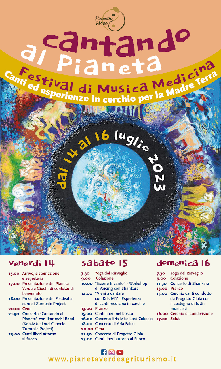 Offro CANTANDO AL PIANETA – Festival di Musica Medicina – 14 16 luglio, Rieti