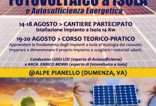 Offro cantiere partecipato e corso teorico-pratico fotovoltaico a isola e Autosufficienza Energetica