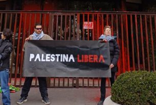 Palestina Libera e Ultima Generazione in azione contro la fabbrica di armi Leonardo