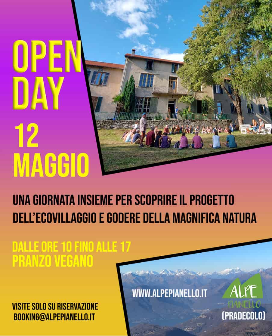 Open day ecovillaggio Alpe Pianello – Porte aperte – 12 maggio