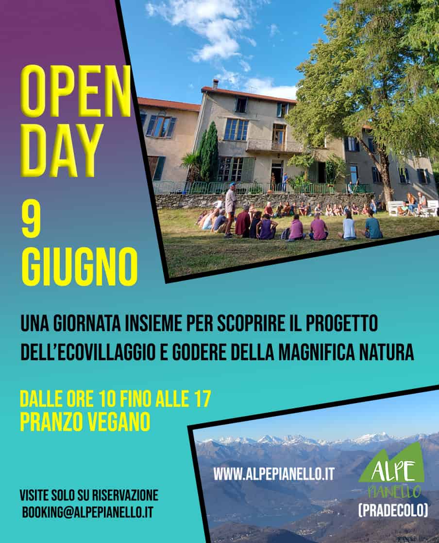 Open day ecovillaggio Alpe Pianello – Porte aperte – 9 giugno