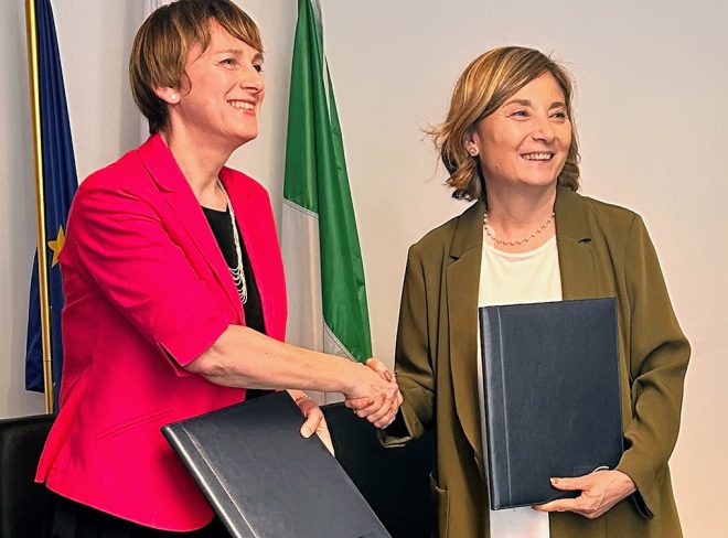 Gelsomina Vigliotti vicepresidente della BEI e Anna Fasano presidente di Banca Etica Roma 28 6 2024