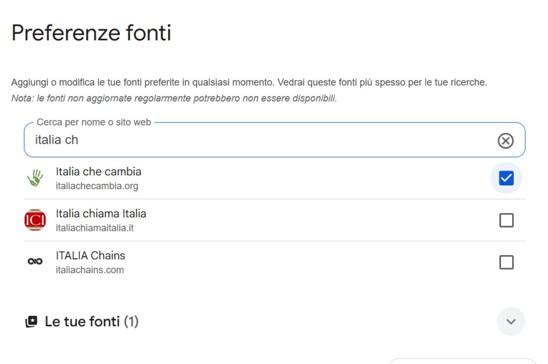 italia che cambia fonti preferite