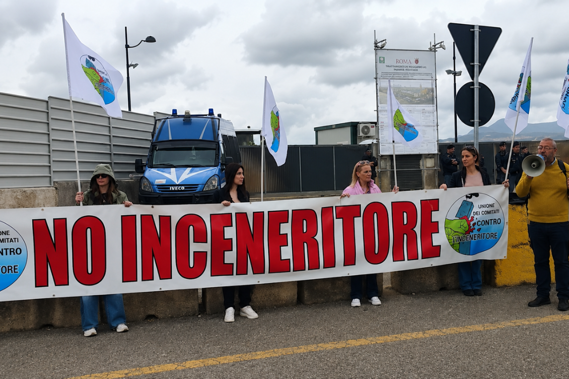 manifestazione inceneritori roma